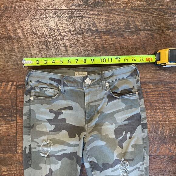 True Religion Jeans Halle Mid Rise Super Skinny Green Camo Distressed Size 26 - Picture 10 of 12